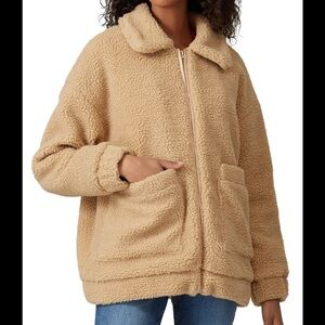 Show Me Your Mumu Faux Shearling Cordella Cozy Tan Sherpa Jacket